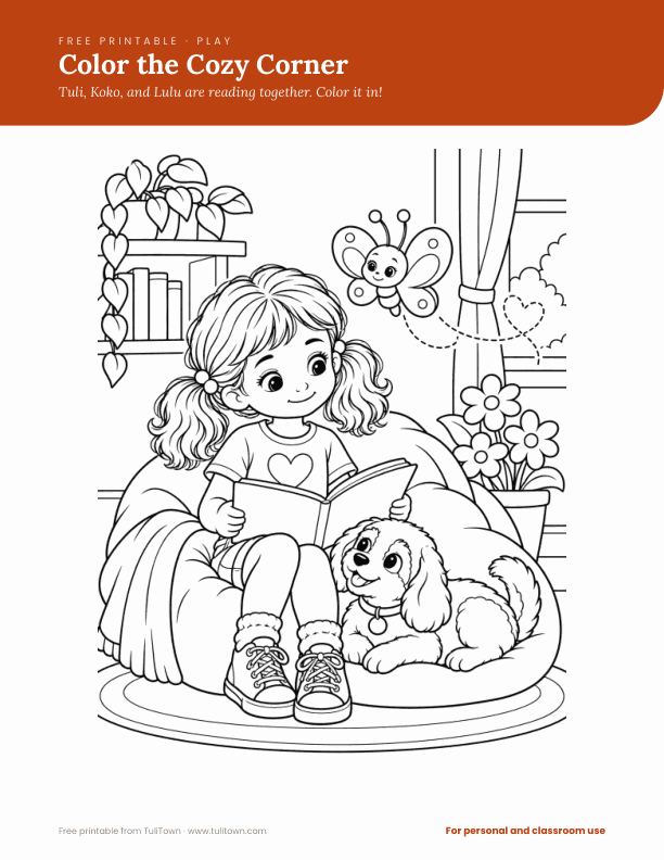 Preview of the Color the Cozy Corner printable