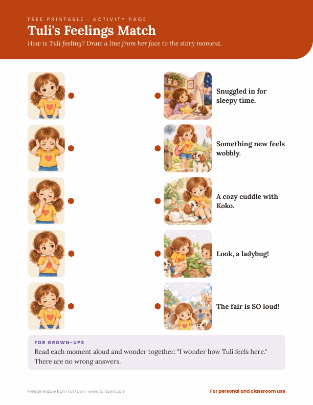 Preview of the Feelings Match activity page